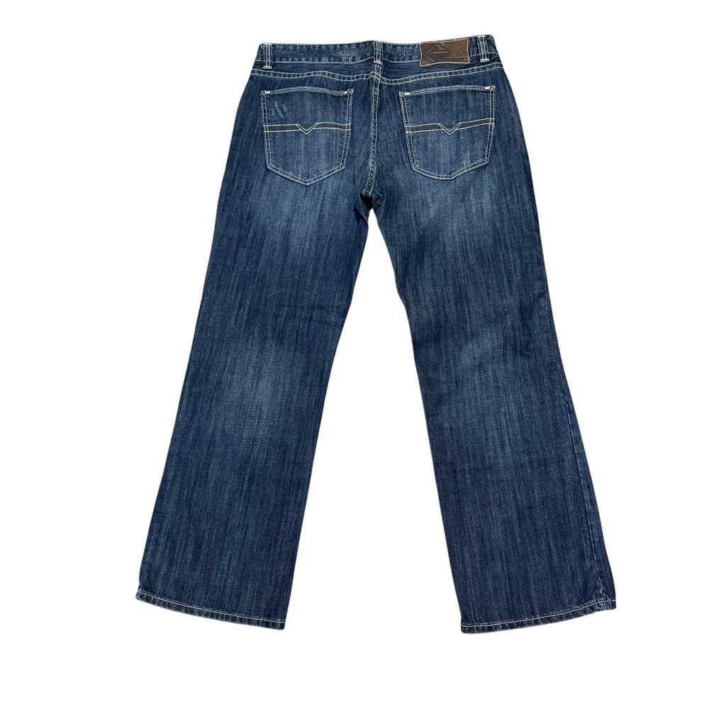 Rock & Roll Cowboy Double Barrel Relaxed Straight Jeans 38x32 Dark Wash M0S-8525 - Picture 2 of 12